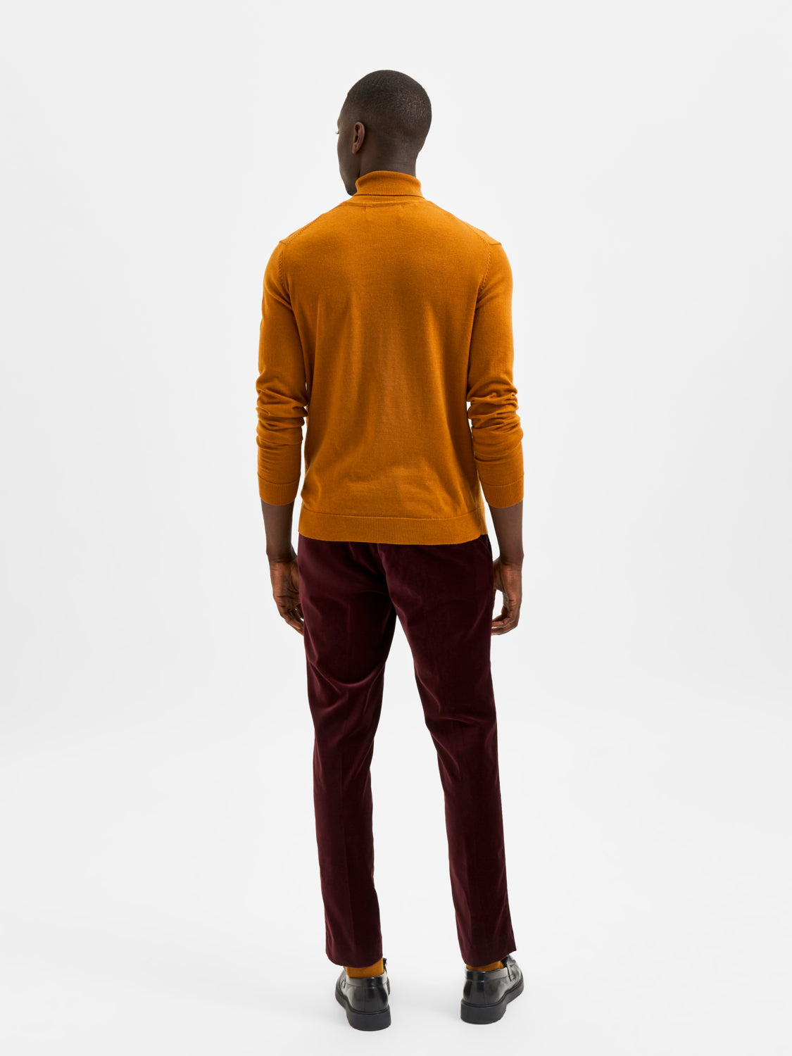 Town høyhals ullgenser - Orange/ Cathay Spice